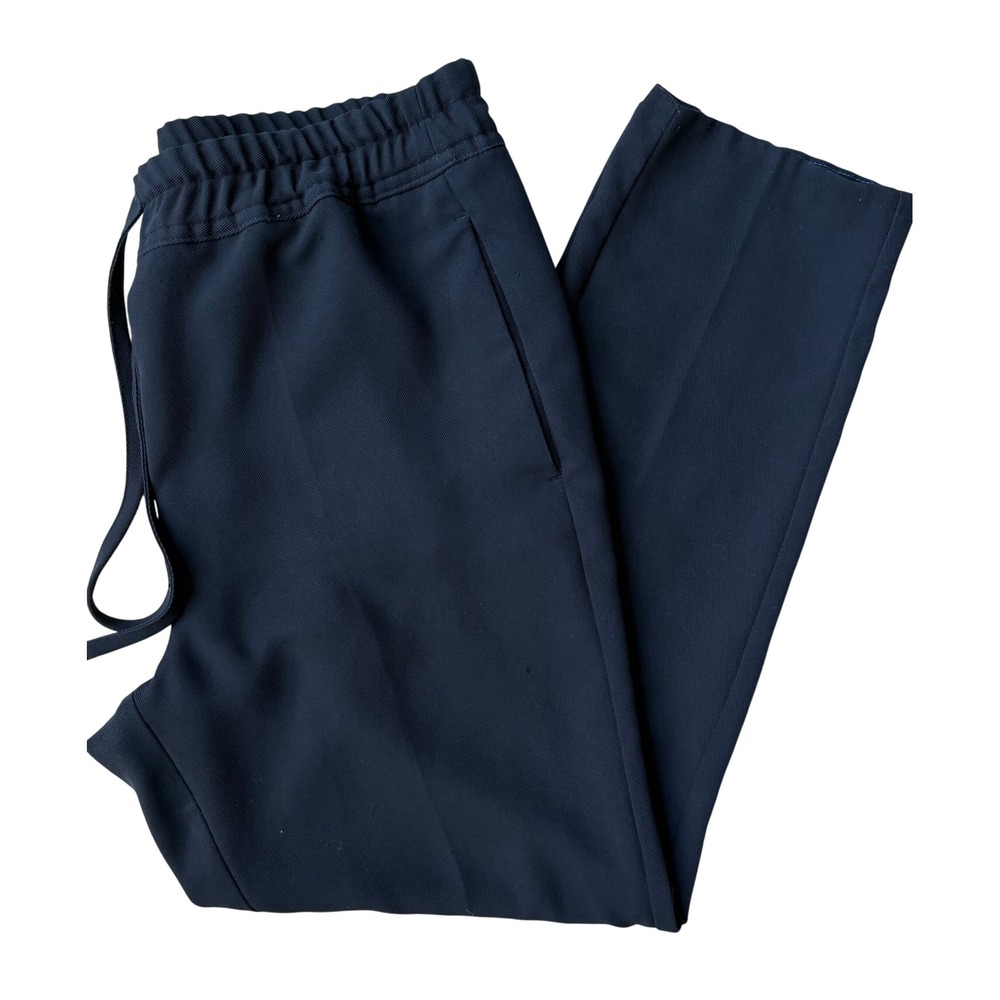 Reiss Navy Blue Elastic Waist Drawstring Tapered Trousers Pants Womens Size US 6